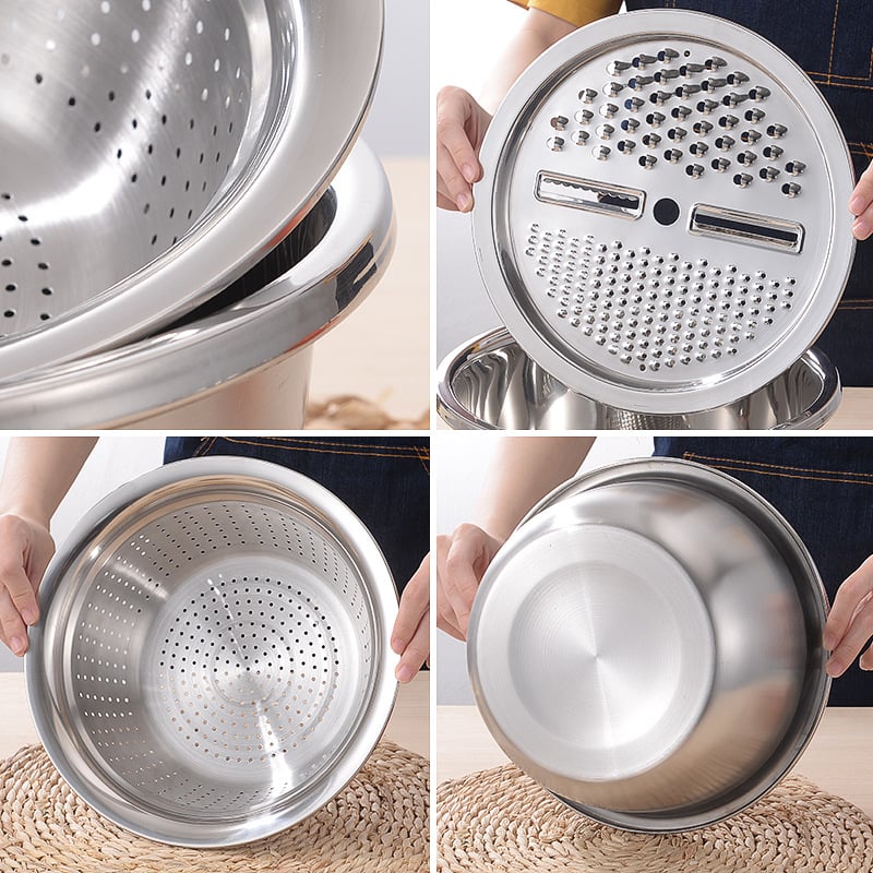 🔥HOT SALE 49% OFF-🌞🍴 German Quality 3-in-1 Stainless Steel Grater Bowl