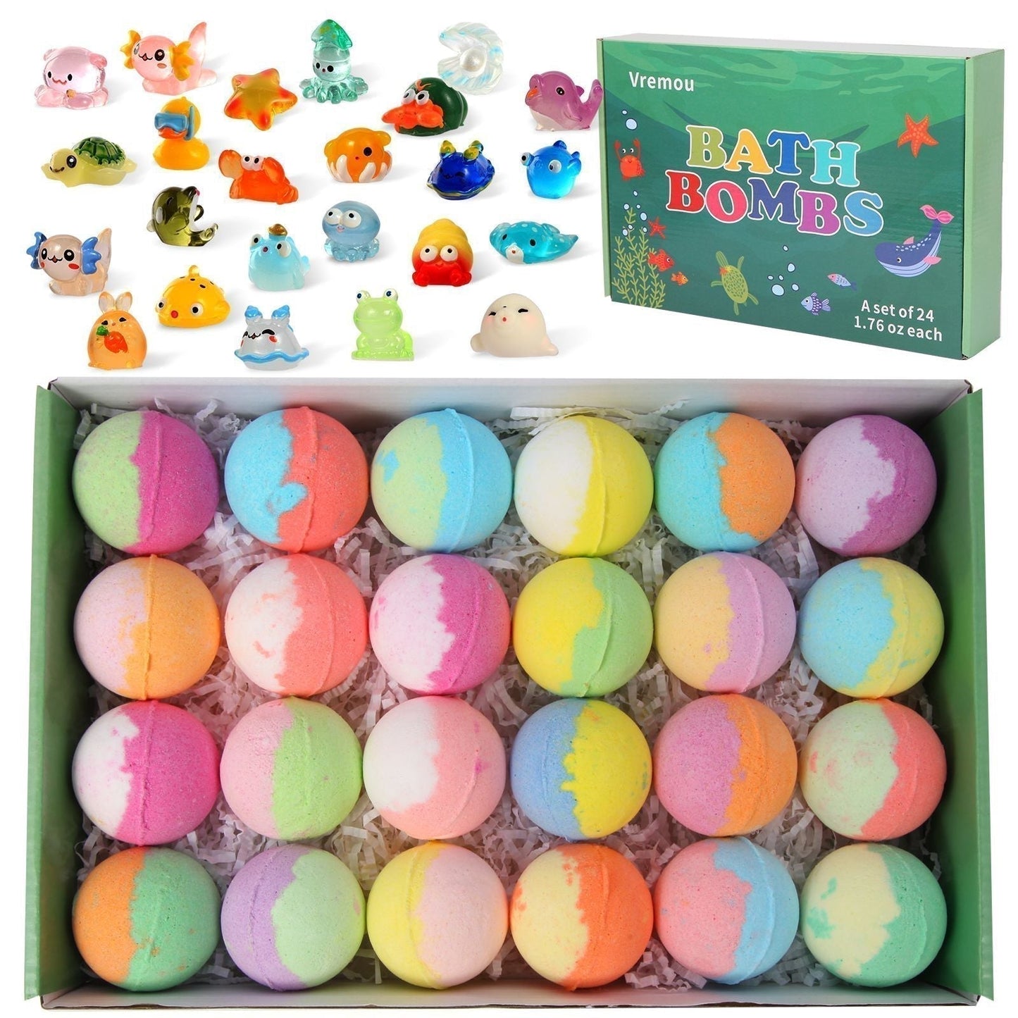 🛁 49% OFF |🌊 Ocean Theme Bath Bombs | 60g*12 Pcs, Foamy Bath Time & Fun Gift Idea ✨