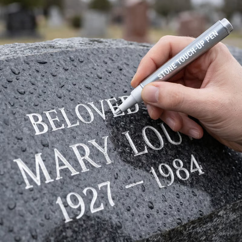 ⏰🔥LIMITED TIME 49% OFF! 💛 Golden Tombstone Marker – Restore Names & Dates, Weatherproof & Precise ✍️🕊️