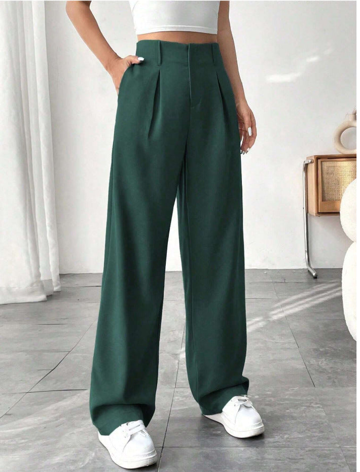 🏆2026 New Style 49% OFF💝Women's High Waisted Straight Leg Work Trousers with Side Pockets -✨Smart & Casual Look for Office and Beyond