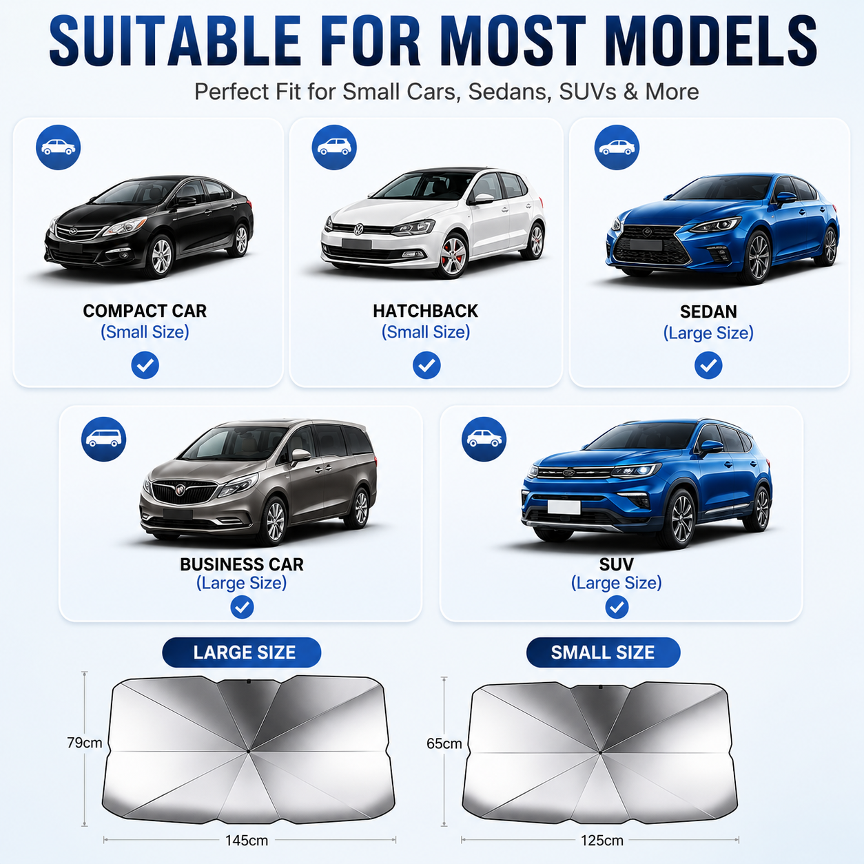 ⏰🔥LIMITED TIME 49% OFF!🔥50K+ SOLD! Upgraded Car Windshield Sun Shade Umbrella