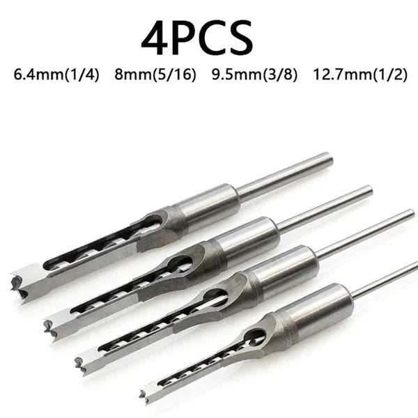 ⚙️Specialized mortise chisel drill bit for square holes! Carbon steel sharp cutting edge delivers precision and efficiency—the carpenter's secret weapon. 🔧