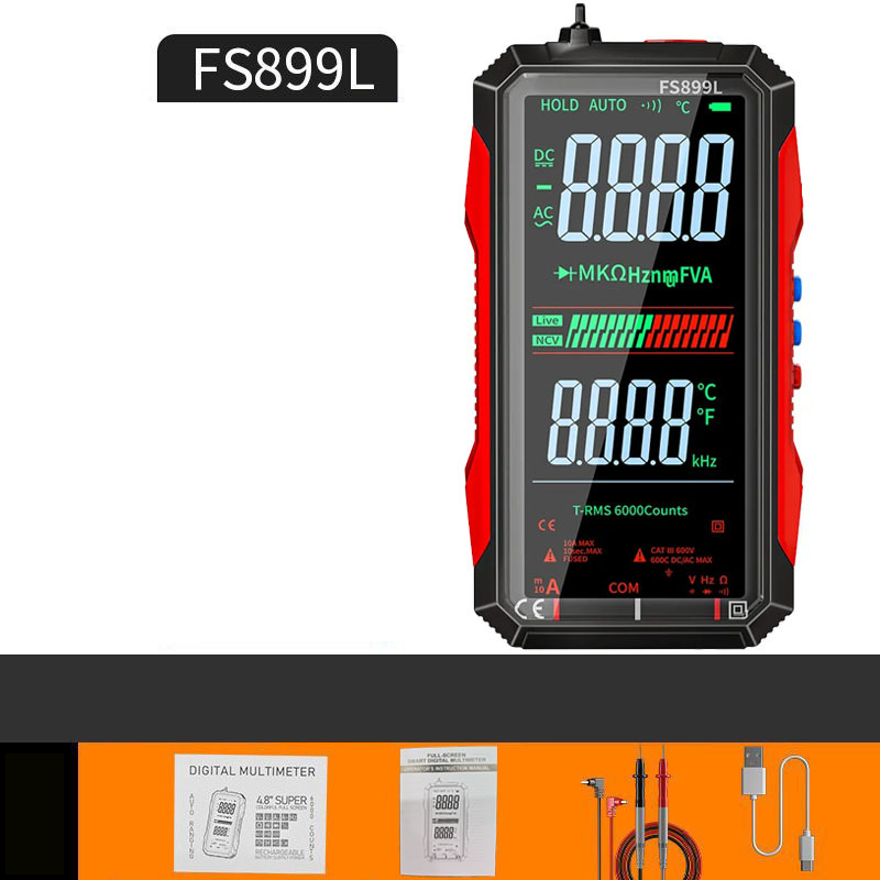 ⚡USB Rechargeable Digital Multimeter🔋– 6000 Counts, Large Color Screen & Backlight! 🛠️🔌