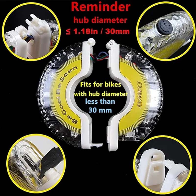 🚴40% OFF! 💫 LED Bike Hub Light – Waterproof, Easy to Install & 8 Colour Modes 🌈