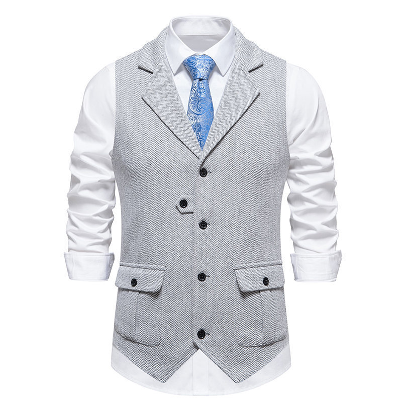 šSpring Sale 40% Off!āMen's Classic Herringbone Tweed Suit Vest