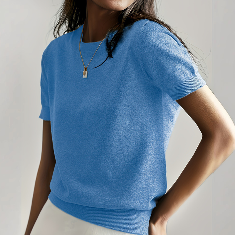 🎁New arrival 49% OFF👚Women's Crew Neck Short Sleeve Knit Top✨