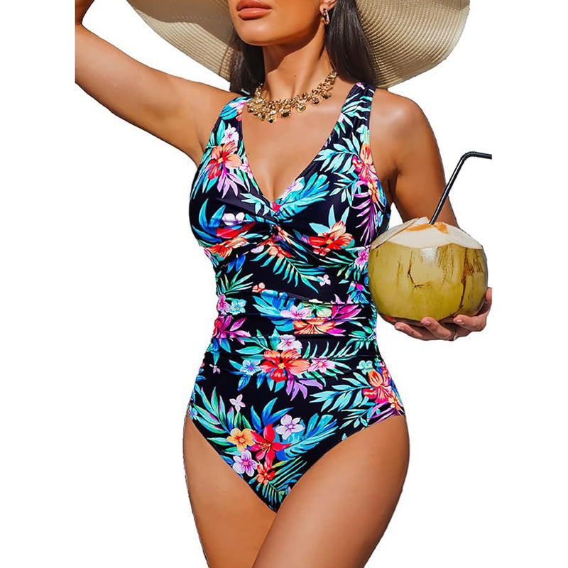 ๐ฅณ2026 HOT SALE๐ฅณ๐50K+ SOLD!๐ต๐๏ธ 49% OFF! Women's One-Piece Swimsuit โ Tummy control ruching, elegant twist-front. Wide straps stay put, no digging. Quick-dry fabric. Perfect for pool or beach. ๐๐