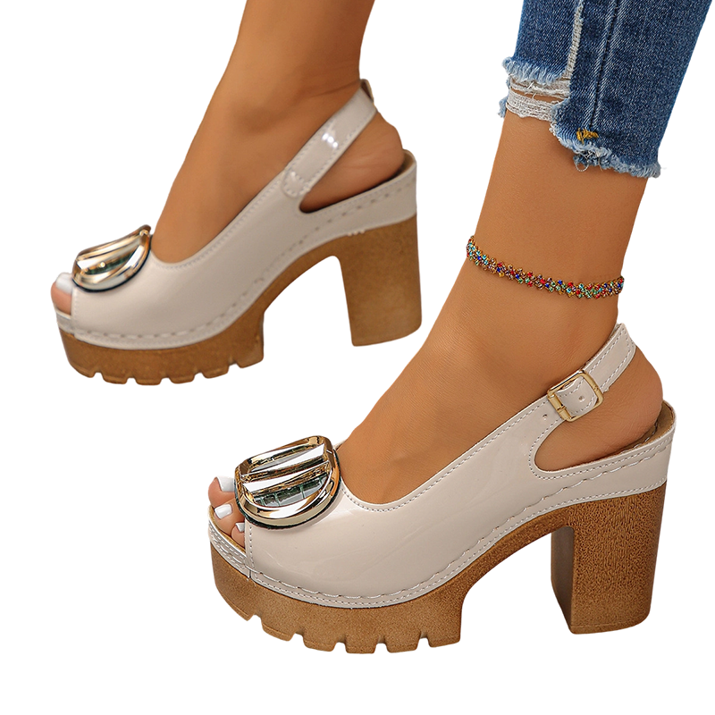 ☀️New arrival 40% OFF!🏖️Elegant Peep-Toe Buckle Heeled Sandals