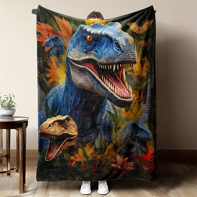 š„NEW ARRIVAL LIMITED TIME OFFERš„Vibrant Dinosaur Print Flannel Throw Blanket