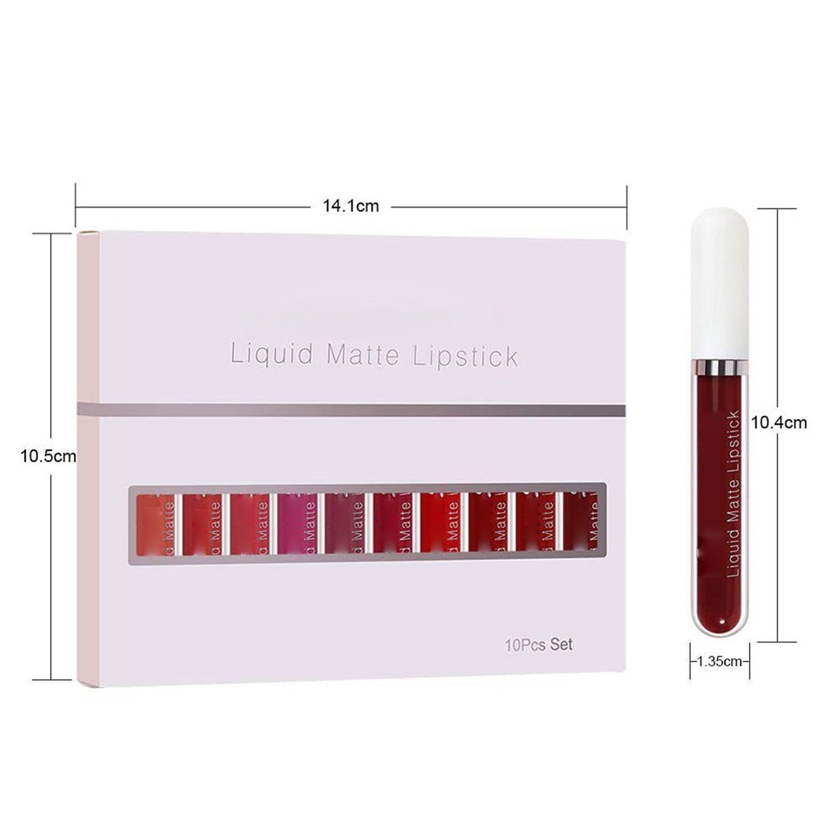 ⏳Time-Limited Special⏰10Pcs Matte Waterproof Long Lasting Lip Gloss