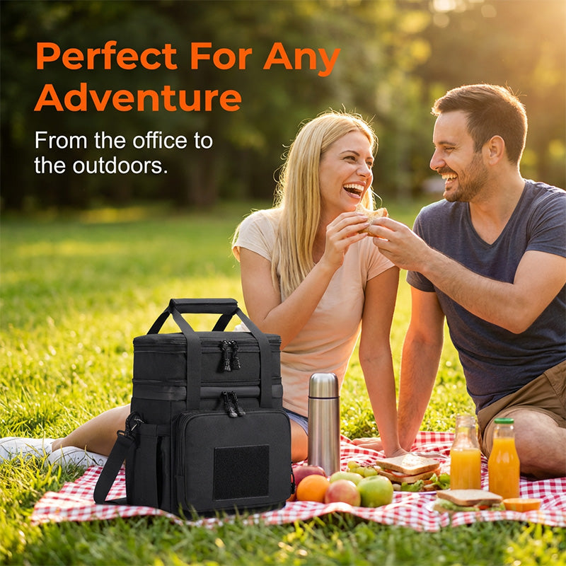 ⏰Limited-time Offer🍱🧊Extra-Large Insulated Lunch Bag – Keeps Food Hot or Cold for Hours, Waterproof & Multi-Compartment✨