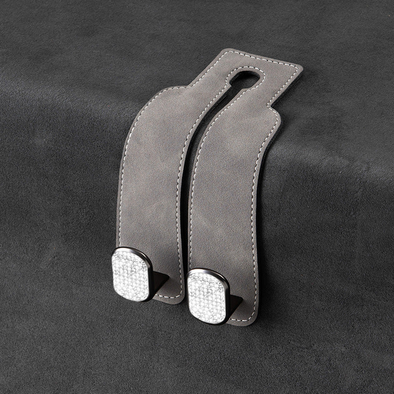 🏆Limited-time Offer🚗Premium Faux Leather Headrest Hooks – Smart, Stylish & Tool-Free Car Storage for Bags, Coats & More✨