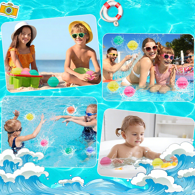 🎈 49% OFF NOW! 💧 12 PCS Non-Magnetic Silicone Water Balloon Toy – Reusable, leak-proof & eco-friendly – perfect for pool fights, beach fun or summer parties 💦