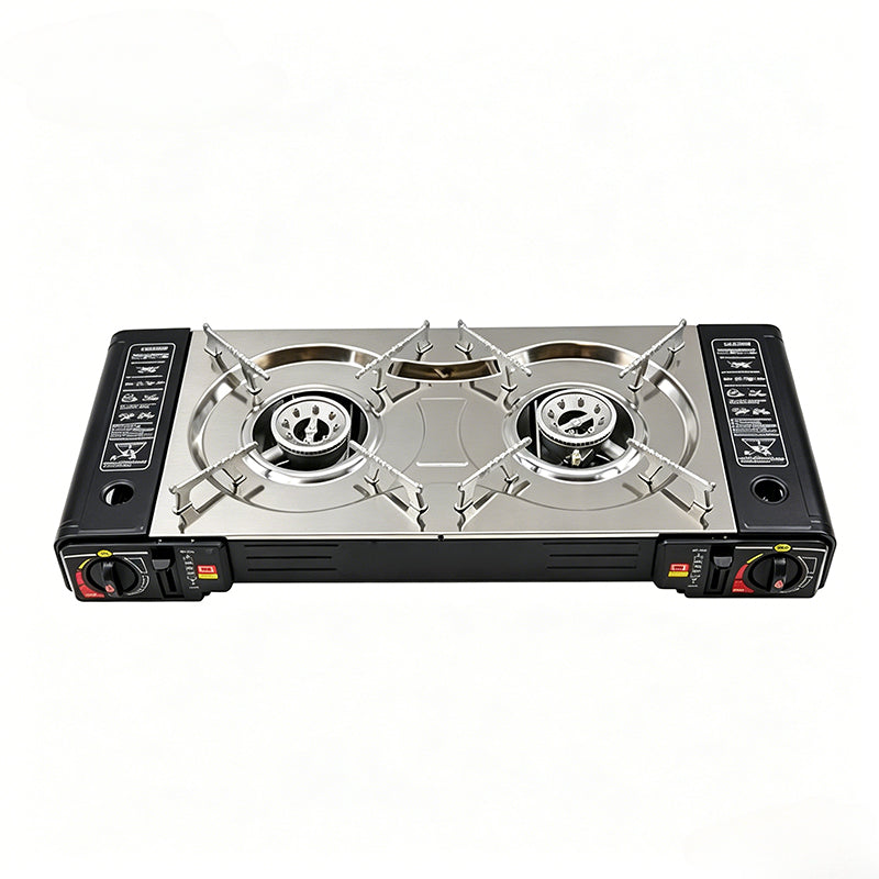 🔥 44% OFF NOW! 🍳 Portable Dual Burner Butane Stove – Lightweight & piezo ignition – Perfect for camping, tailgating or outdoor cooking – compact and easy to carry ⛺✨