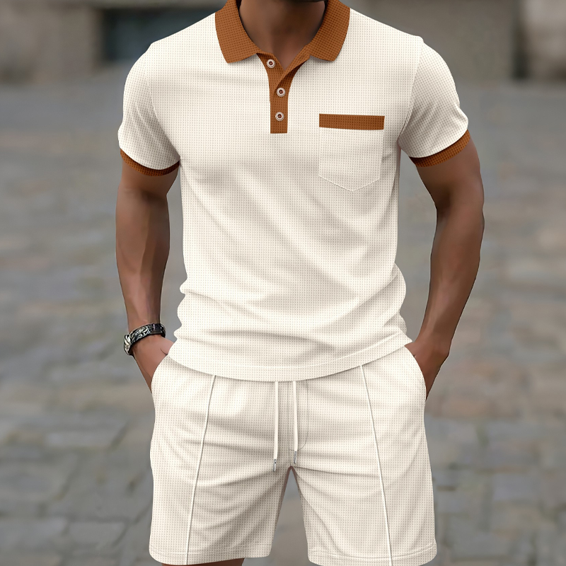 🥳2026 HOT SALE 49% OFF!🥳💞Summer Casual Waffle Knit 2-Piece Set for Men