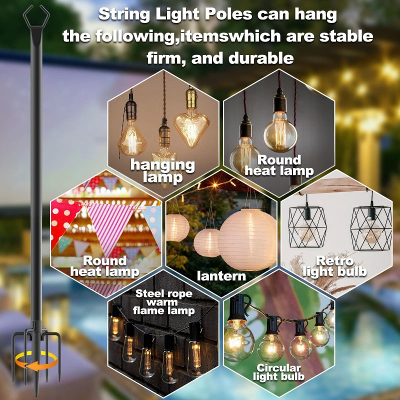 Outdoor String Light Pole