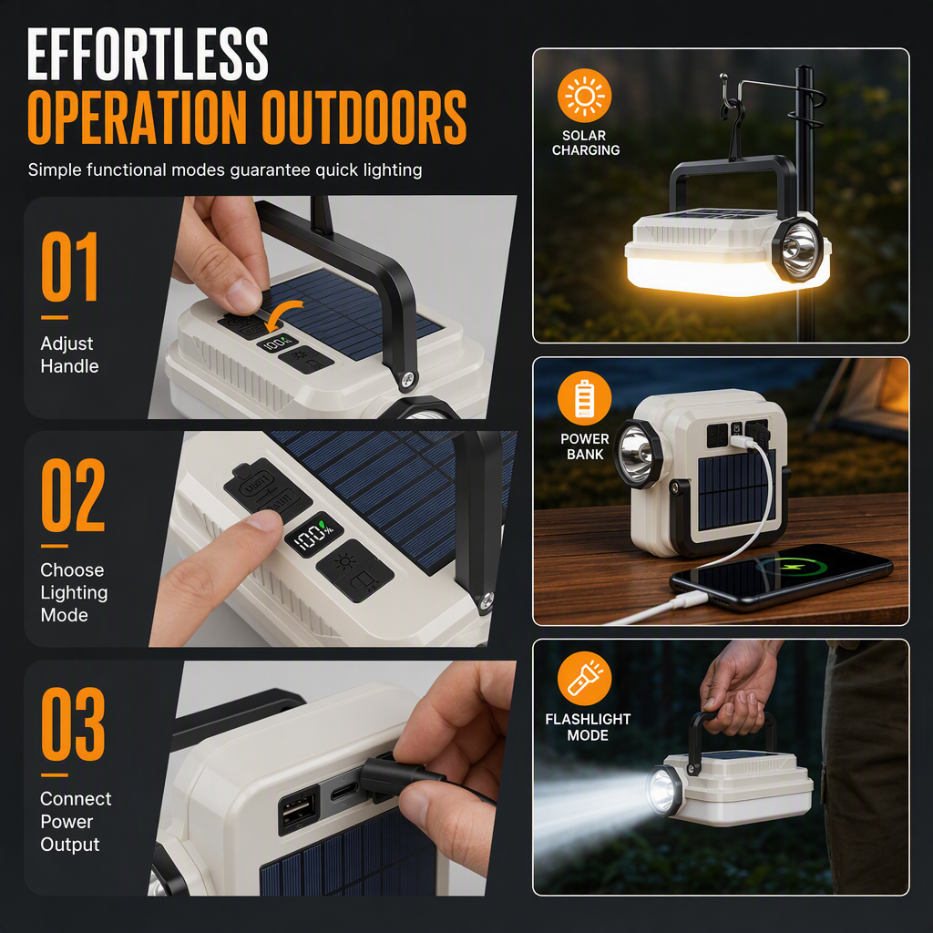 ⭐ DON'T MISS 49% OFF 🏕️ Multi-Functional — Lantern, Work Light & Device Charger