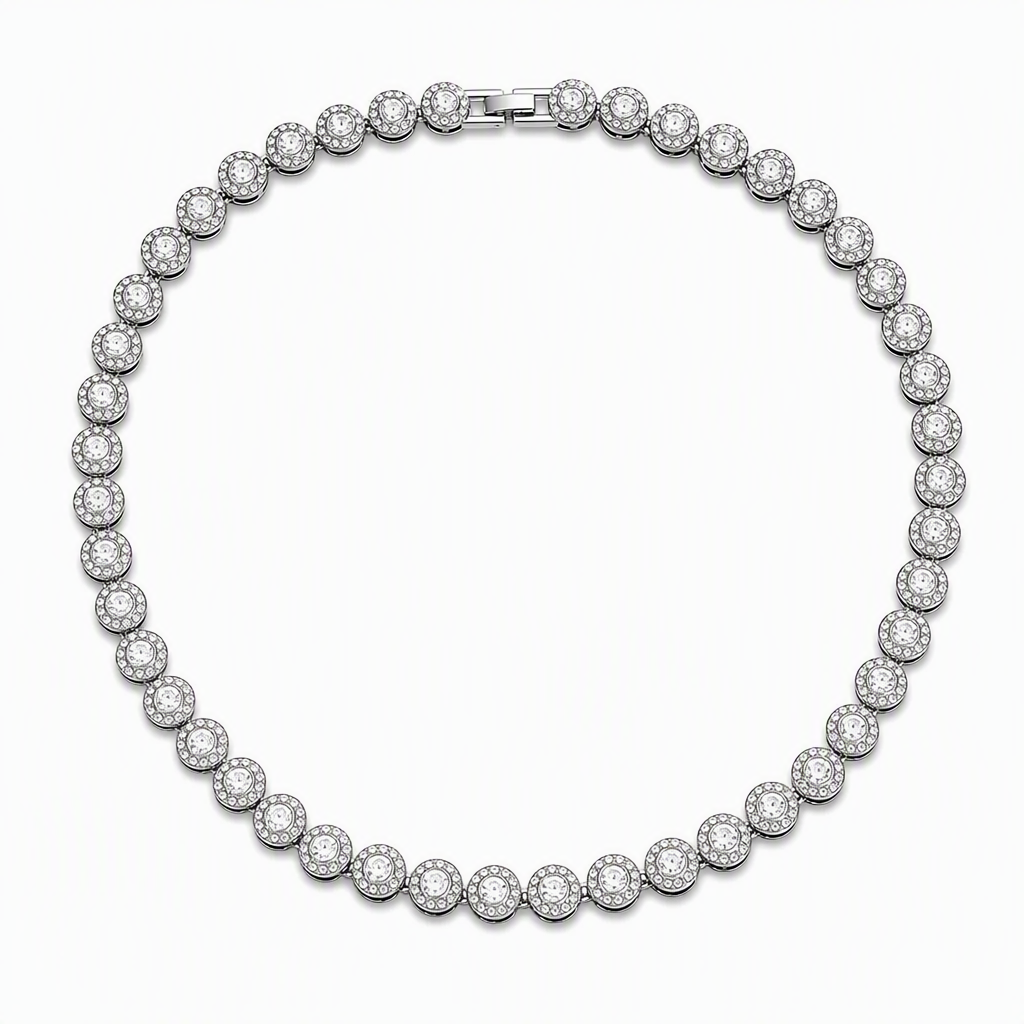 💎Men's Hip Hop Round Rhinestone Necklace Fully Paved Crystal Chain for Street Dance✨