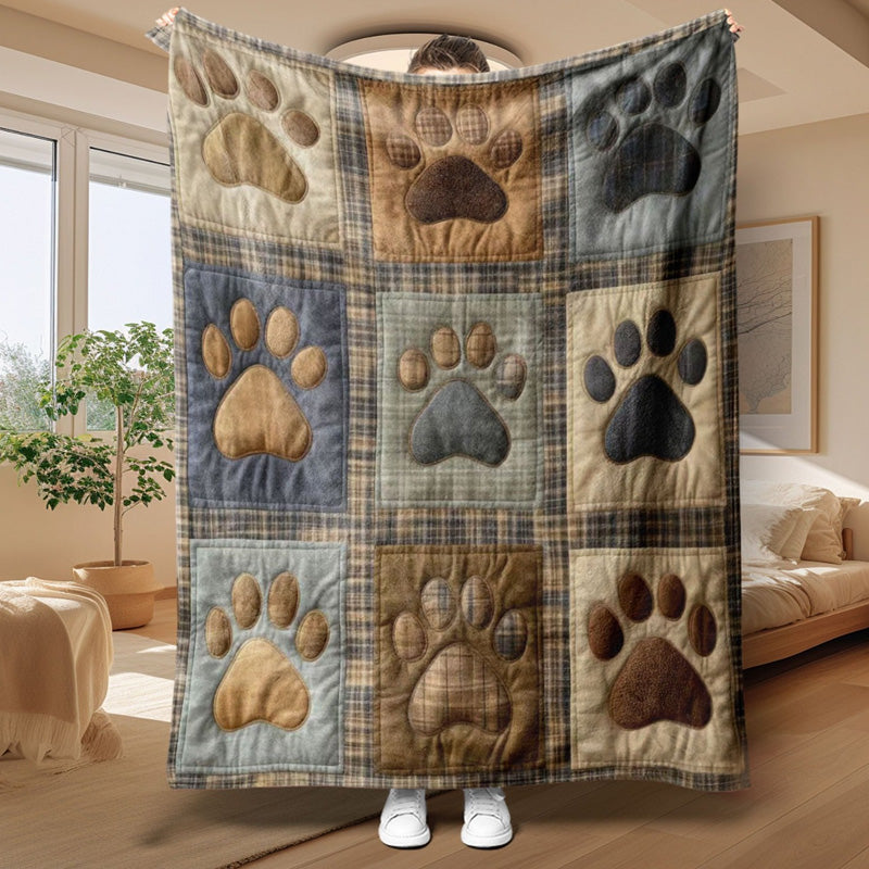 🐶LIMITED‑TIME 49% OFF! 🐾Cute Paw Print Soft Flannel Blanket – Snuggly, Warm, Lovely Home Decor 🛌