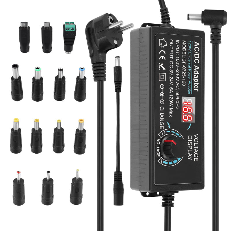 ⏰Adjustable 3V-24V 3A Universal AC/DC Power Adapter🔋⚡️