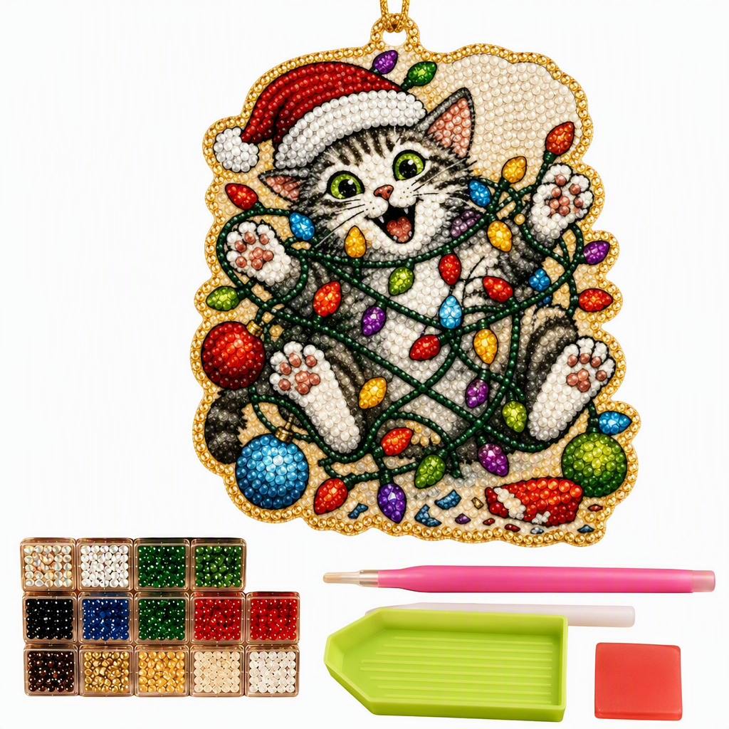 🎄✨ Christmas Pearl Art DIY Ornament Kit – Make & Hang Your Own Holiday Decor