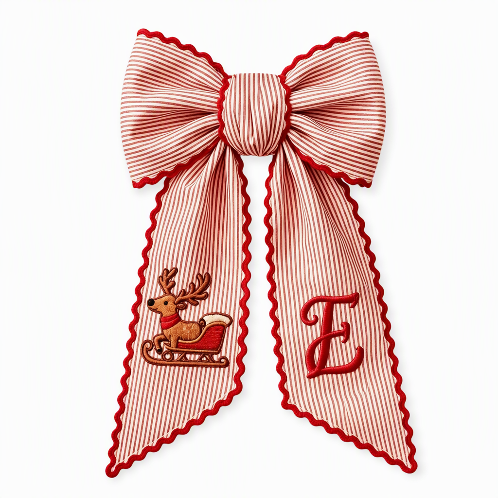 🎄 49% OFF – Vintage Santa Ribbon Bow for Wreaths & Doors