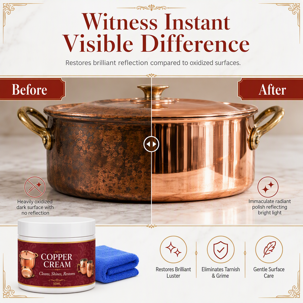 🏆HOT SALE 49% OFF🔥Copper Cleaning Paste 50ml with Towel Set for Copper Pots Cups and Kitchenware Polishing and Oxidation Removal Care
