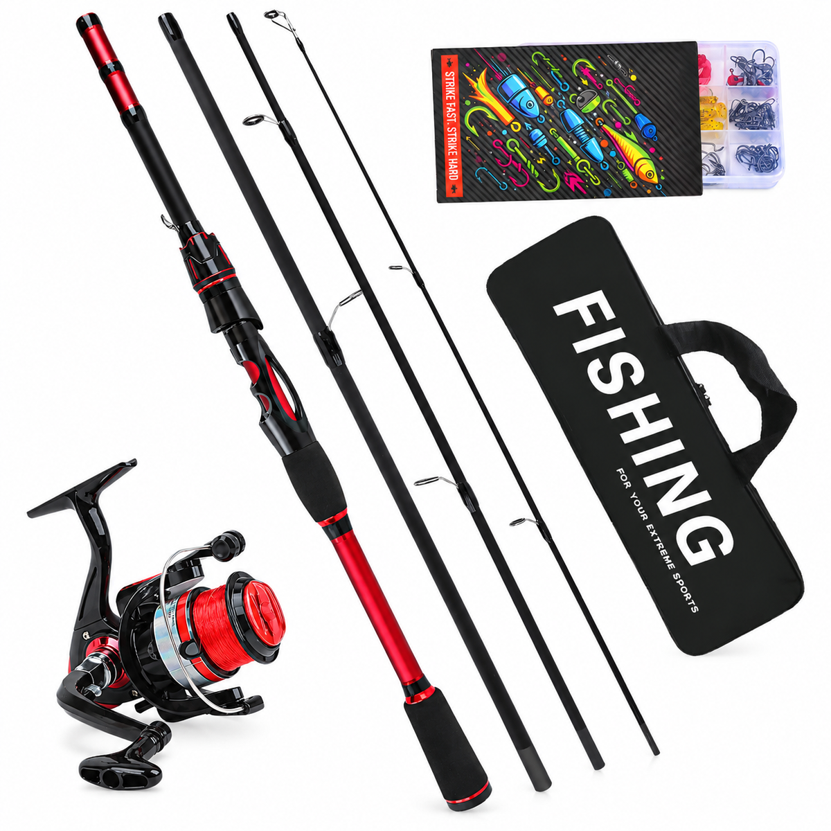 🎣LIMITED-TIME 49% OFF! 🌊4-Piece Fiberglass Sea Fishing Rod Long Distance Casting Lure Rod