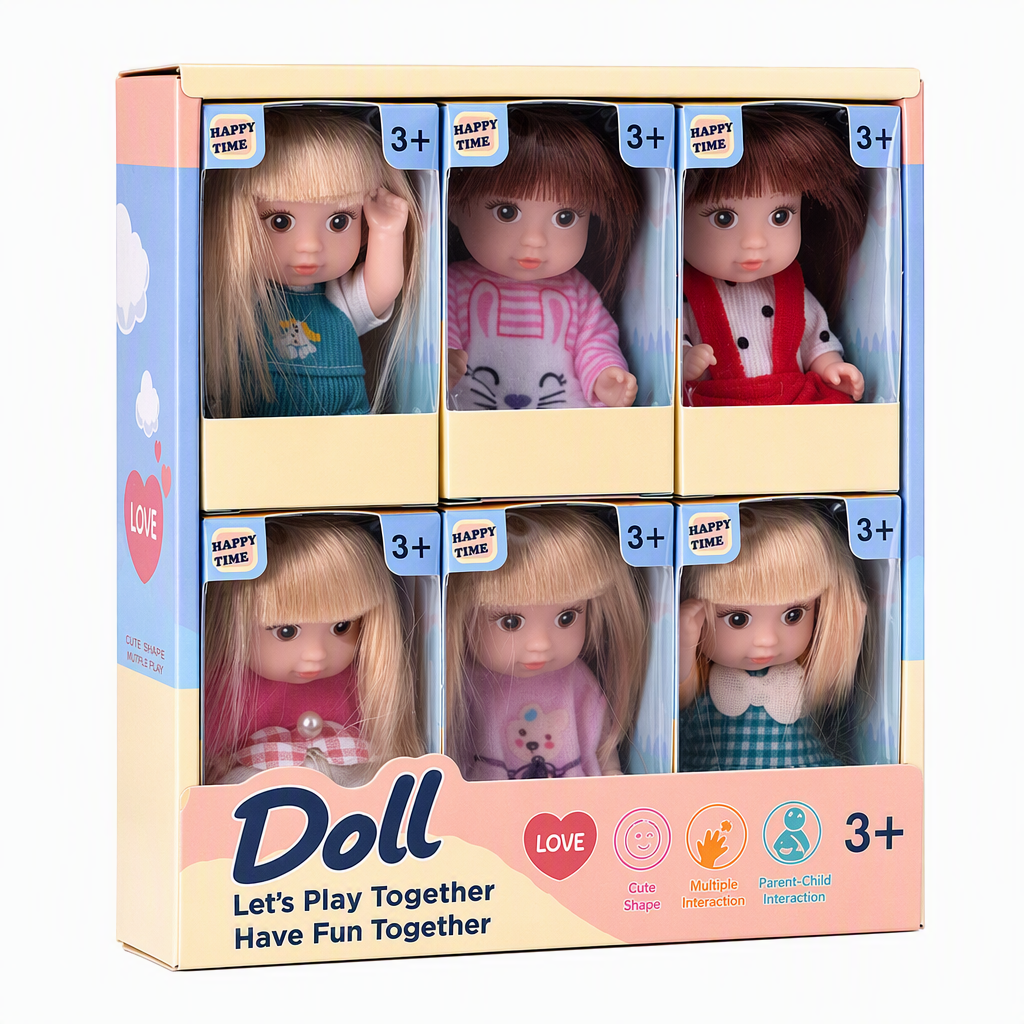📢📢 49% OFF !! ⏰Fixed-Pose Princess Doll Set—Soft Rooted Hair, Pastel Bow, Pocket-Size Limited Edition!