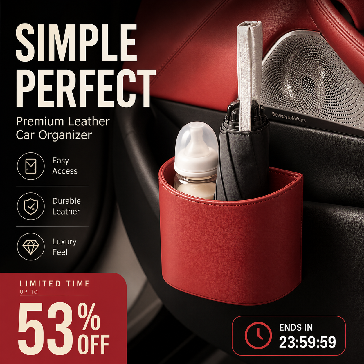 🥳2026 HOT SALE🥳💞50K+ SOLD!🚗🧺 49% OFF! Leather Car Door Cup Holder – Wide‑mouth opening, easy reach for drinks & phone. Clip‑on secure fit. PU leather, tough & stylish. 🛡️✨