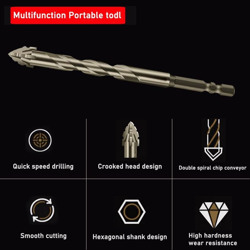 🔥Hot Sale $11.99/set🔥New Four-Flute Sawtooth Eccentric Drill Bit Set(1 Set 4 PCS)