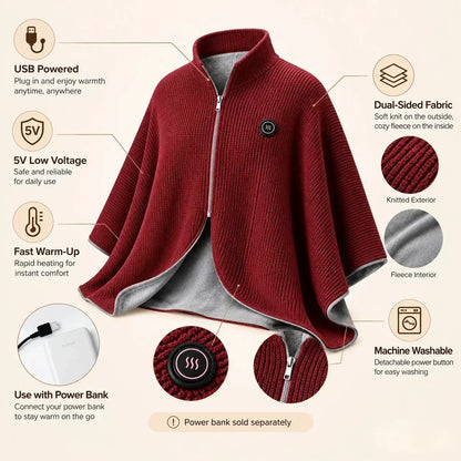 🔥49% OFF! ❄️ Stay Warm All Winter — Portable Electric Heated Blanket Shawl