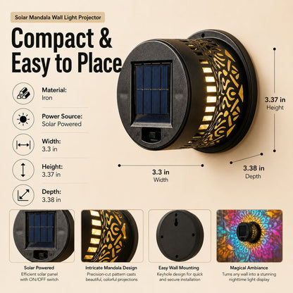 🌙⏳LIMITED-TIME 53% OFF! ⏰ Solar Mandala Wall Light – Dreamy Night Projection ✨