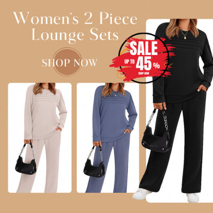 🔥LAST DAY 50% OFF💓Women's Crew Neck Top & Drawstring Pants Set