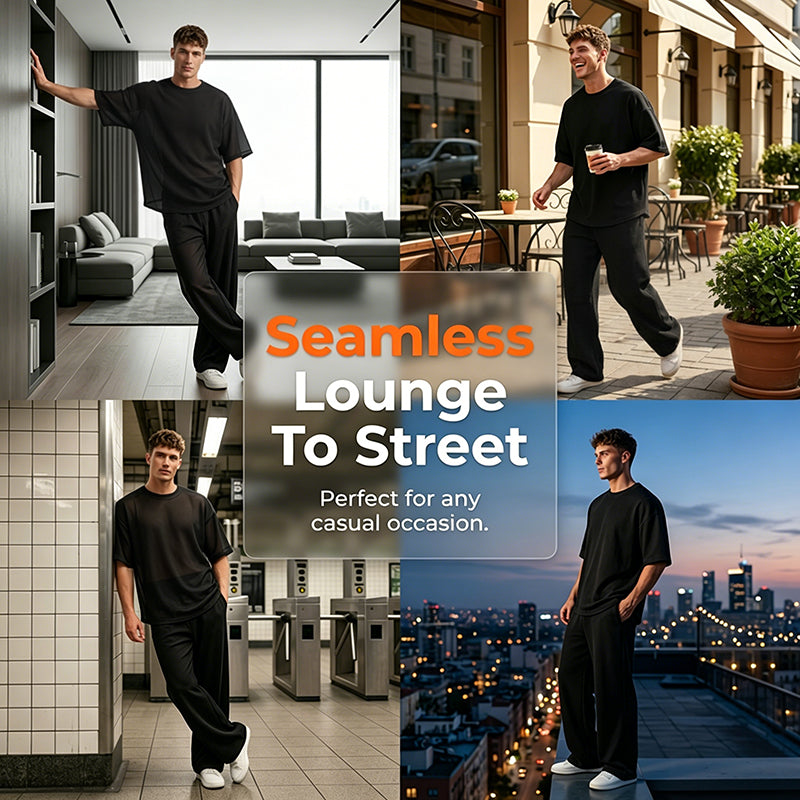 🎁2026 New Arrivals 49% OFF💥Men's T-Shirt & Wide-Leg Pants 2-Piece Set