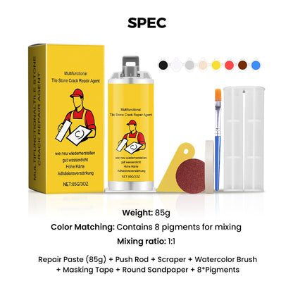 🧱 BUY 2 GET 1 FREE! ✨ Tile & Stone Crack Repair Kit - Professional-Grade Filler for Sealing Gaps, Waterproof & Color-Matching Formula 🛠️💧