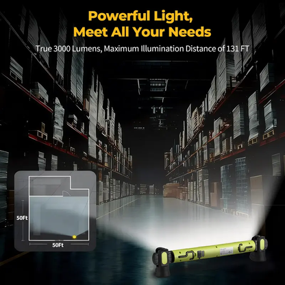 📢📢49% OFF !! ⏰3000LM LED Work Light – Magnetic + hook, 5200mAh battery, 360° rotation. Type‑C fast charge. Bright as day anywhere! 🔋✨