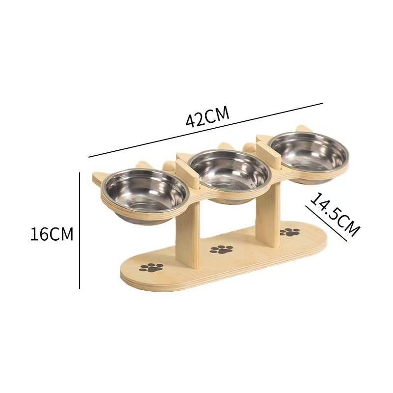 ⏳Time-Limited Special⏰Anti-Slip Elevated 3-Bowl Pet Feeder – Raised design, protects joints & 3 bowls – No more spills or sliding ✨