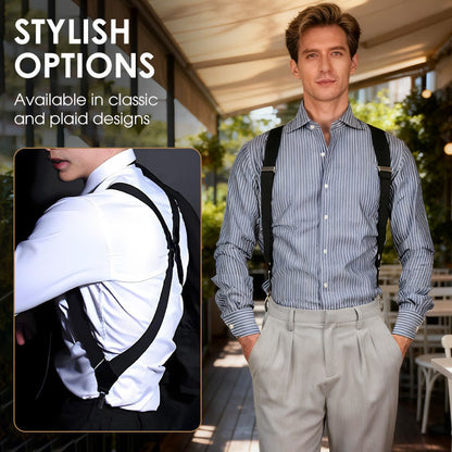 👔✅ 49% OFF! Men's X-Back Suspenders with Hook Clips – Adjustable & Heavy-Duty