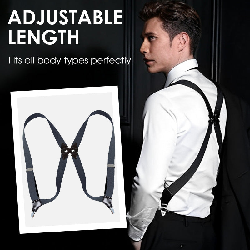👔✅ 49% OFF! Men's X-Back Suspenders with Hook Clips – Adjustable & Heavy-Duty