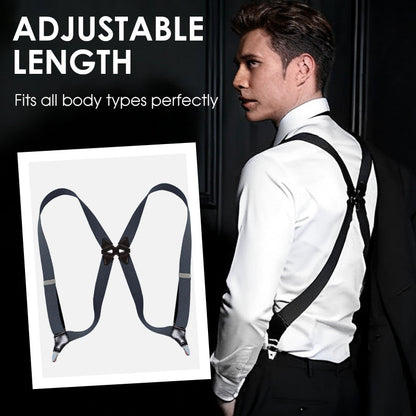 👔✅ 49% OFF! Men's X-Back Suspenders with Hook Clips – Adjustable & Heavy-Duty