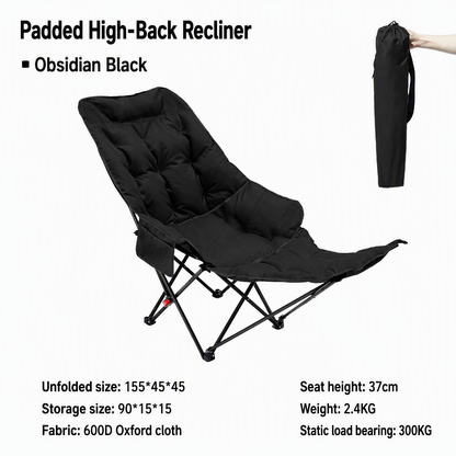 🥳2026 BESTSELLER🥾 Adjustable Folding Chair – 3/4 Recline Positions, Leg Rest – Reinforced Carbon Steel, 300 lbs – 600D Oxford – Folds for Camping & Beach! 🛡️💨