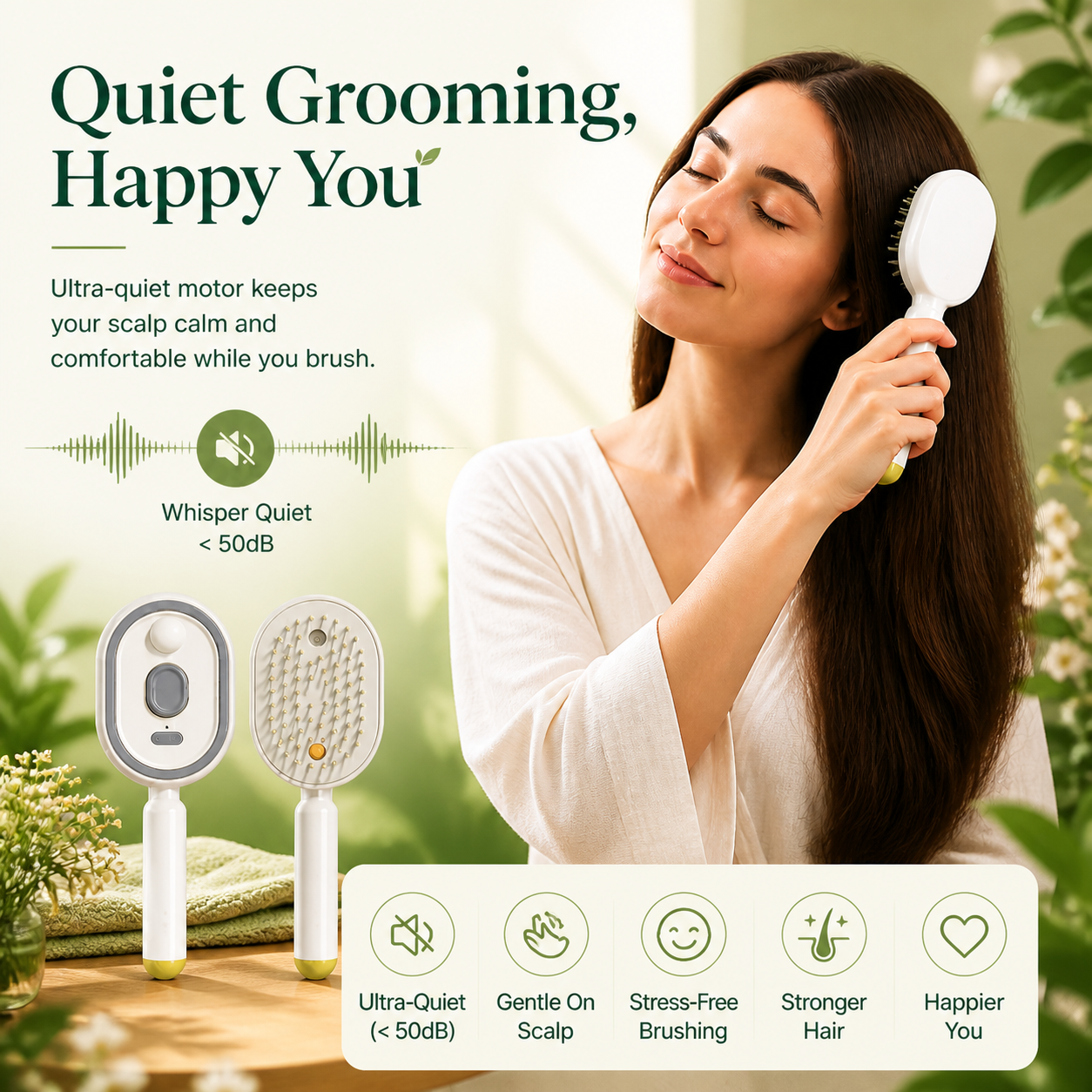 💗LAST DAY SALE 49% OFF⚡Moisture Spray Hair Massage Comb