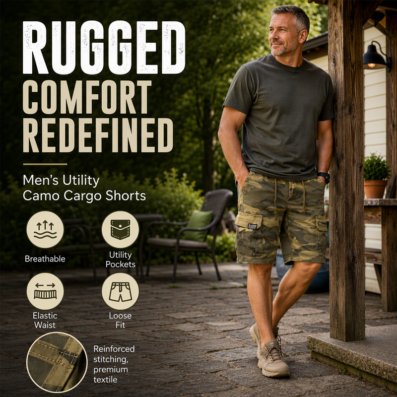 🩳 49% OFF NOW! 🏕️ Men's Casual Elastic Waist Cargo Shorts – Comfortable & practical – 43K+ sold, perfect for outdoor or daily wear 🌿💪✨