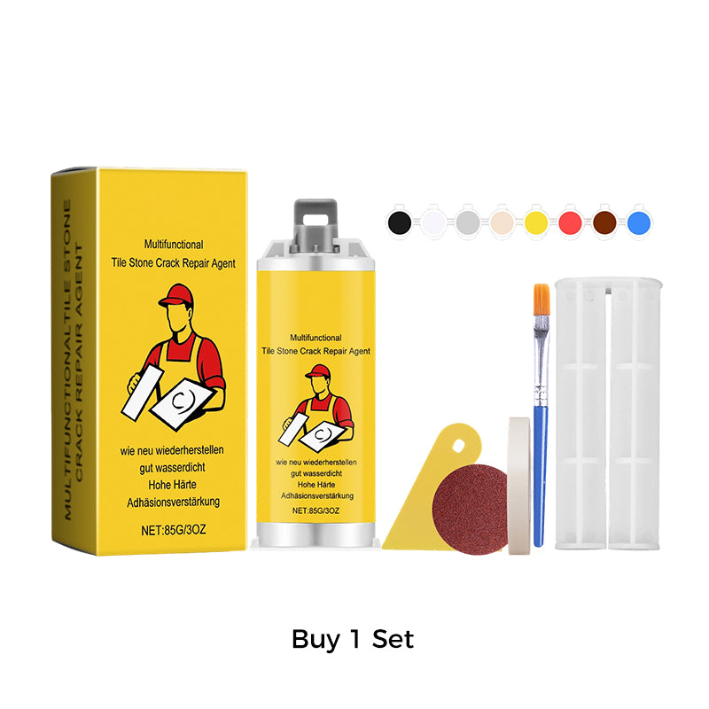 🧱 BUY 2 GET 1 FREE! ✨ Tile & Stone Crack Repair Kit - Professional-Grade Filler for Sealing Gaps, Waterproof & Color-Matching Formula 🛠️💧