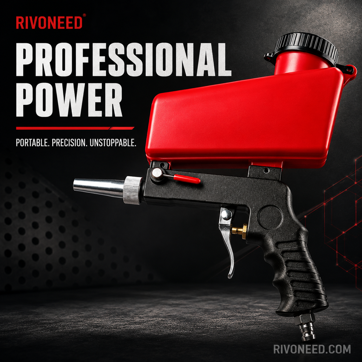 🚀 Portable Pneumatic Sand Blaster Gun – Rust Removal, Polishing & Detailing Tool