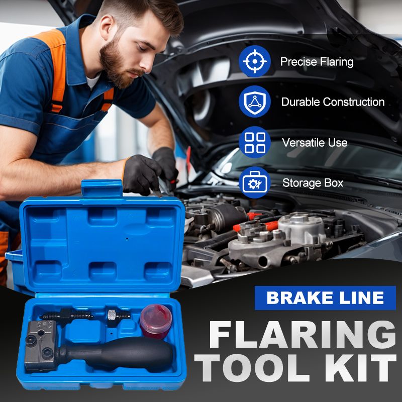 ⏳Time-Limited Special⏰ Professional Brake Line Flaring Tool Kit - Universal Fit for Cars, Trucks & Motorcycles