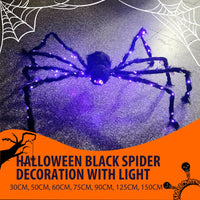 🎃Halloween Black Spider Decoration with Light🕷️