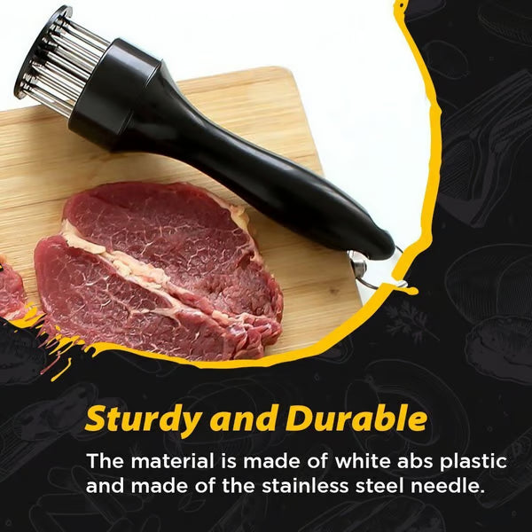 🥩  Stainless Steel Meat Tenderizer Needle – 21 Blades, Fast Marinade, Easy Clean 🔪