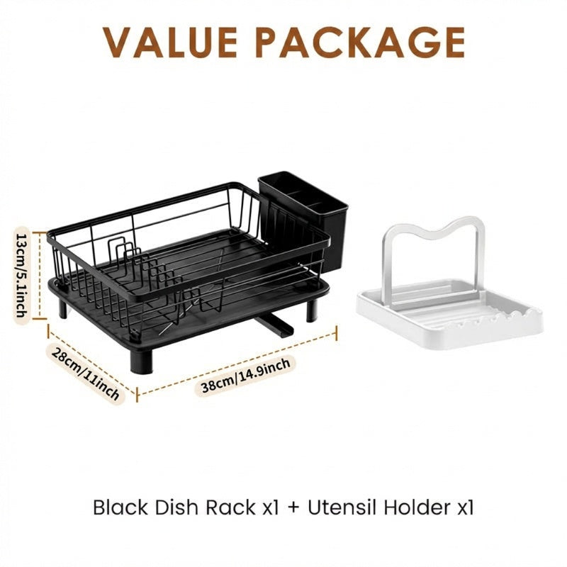 🔥49% OFF🧼🍽️Heavy-Duty 360° Rotating Dish Drainer Rack – Large Capacity, Rust-Resistant & Space-Saving✨